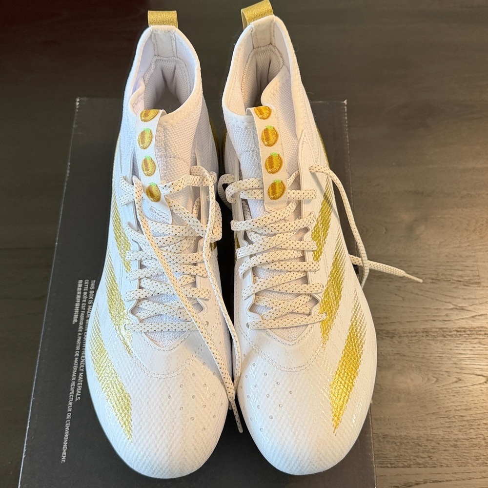 Adidas Mens Adizero Impact Molded Football Cleats Size 10 Gold Brand New!